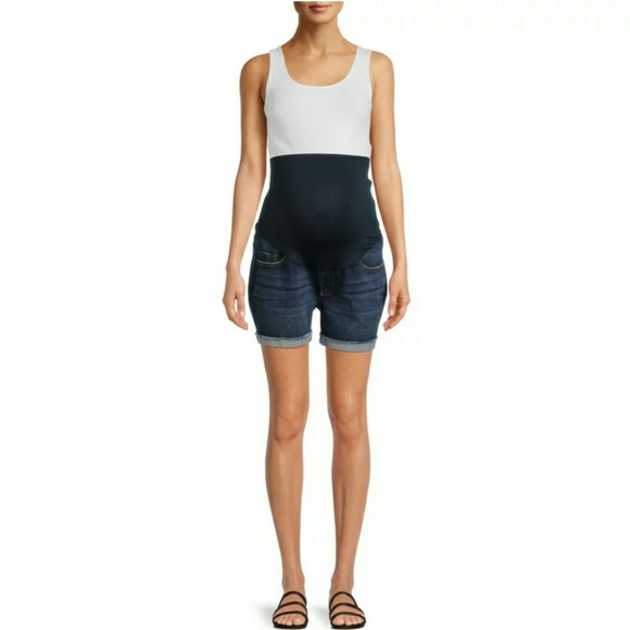 Size Medium New Maternity Striped Shirt & Shorts - Picture 2 of 6